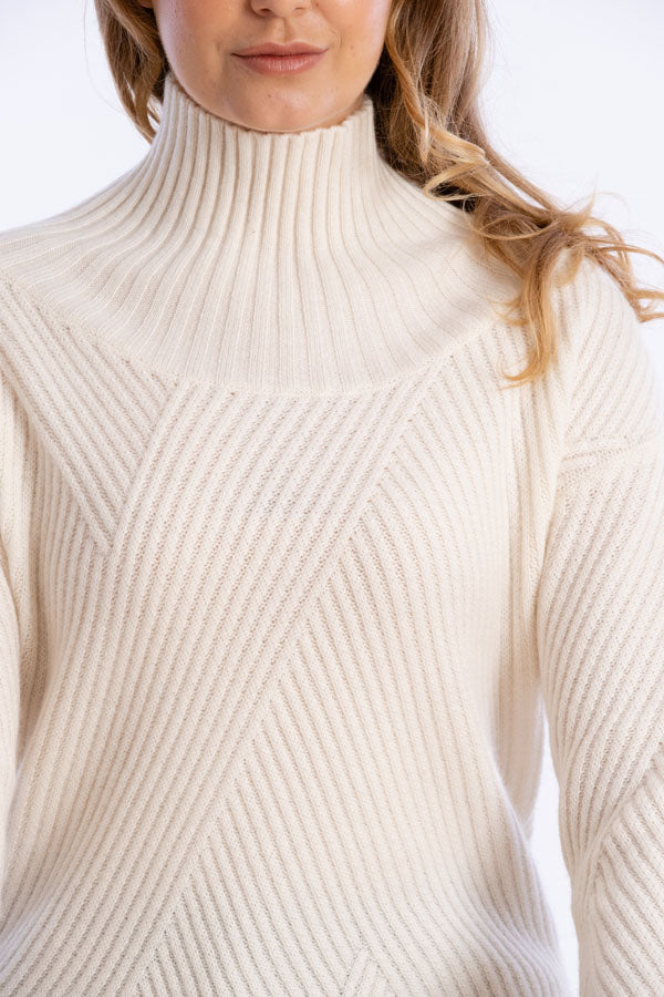 Diagonal Superluxe Cashmere Sweater